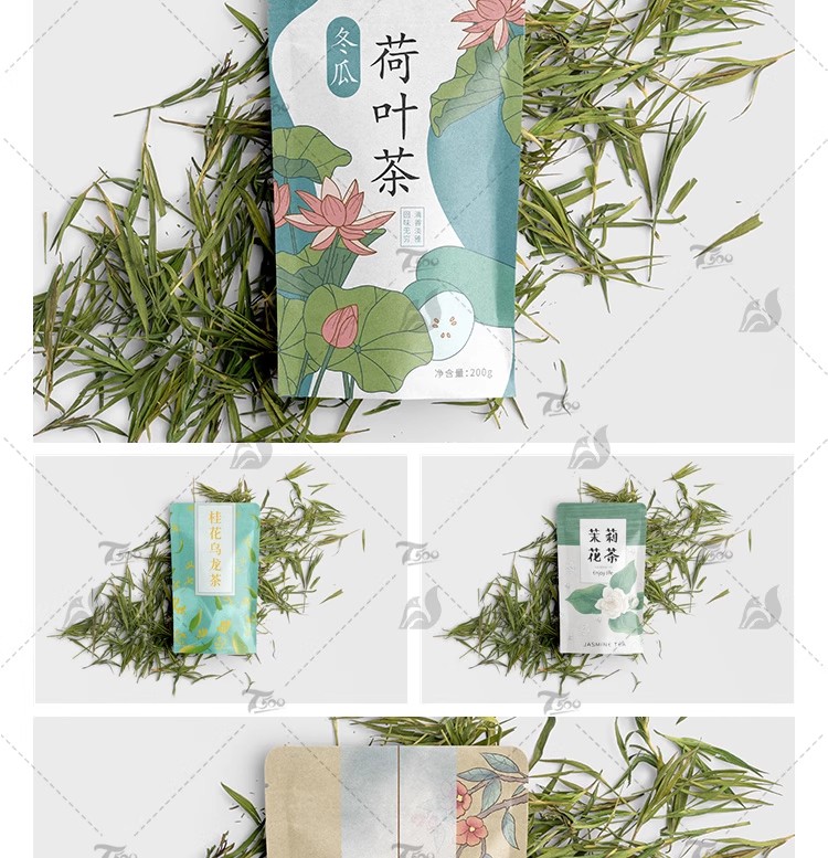 图片[21]-中国风茶叶平面包装标贴礼盒养生茶PS模板展开图效果样机PSD素材-大怪兽分享