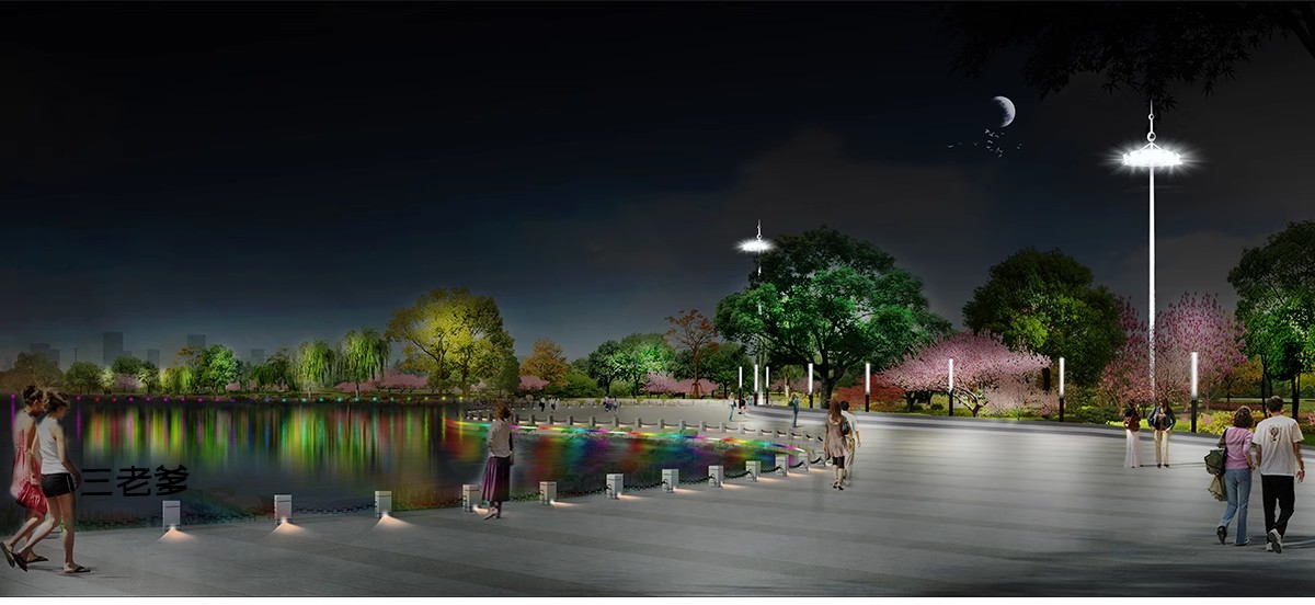 图片[34]-夜景树木植物ps灯光效果图 效果图psd分层公园氛围灯亮化工程素材-大怪兽分享