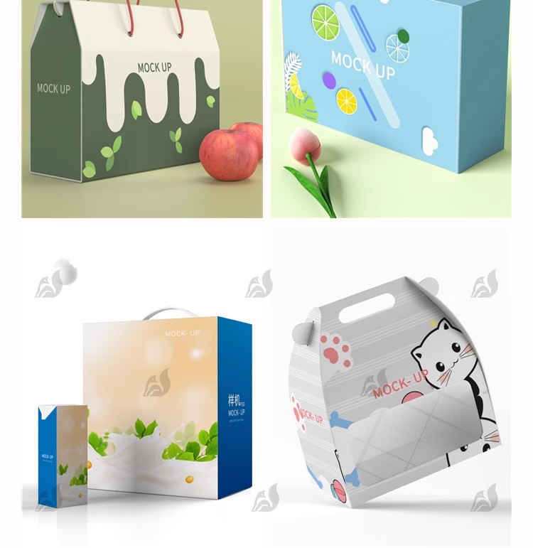 图片[21]-礼盒手提箱卡扣纸箱五谷干果水果包装展示提案样机PSD设计素材PS-大怪兽分享