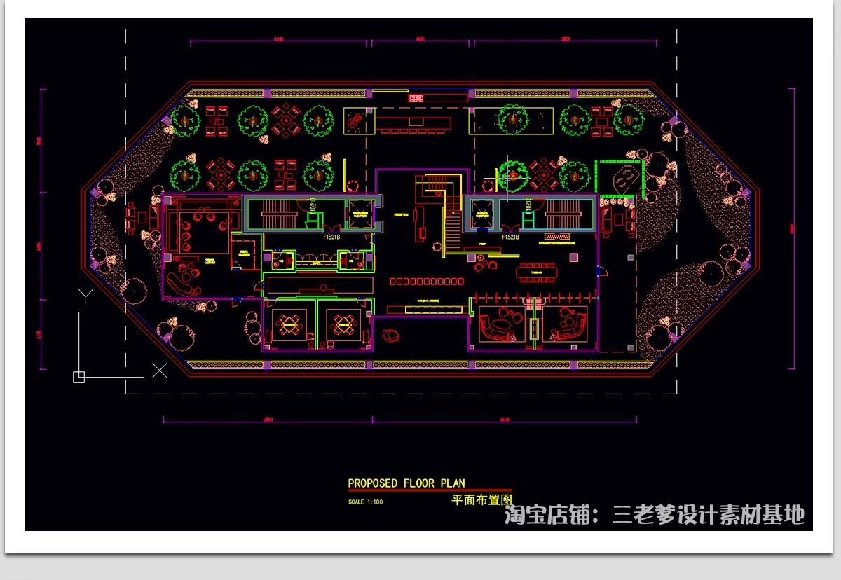 图片[36]-露营风餐饮餐厅CAD图纸平面布局户外花园清吧方案设计布置图方案-大怪兽分享
