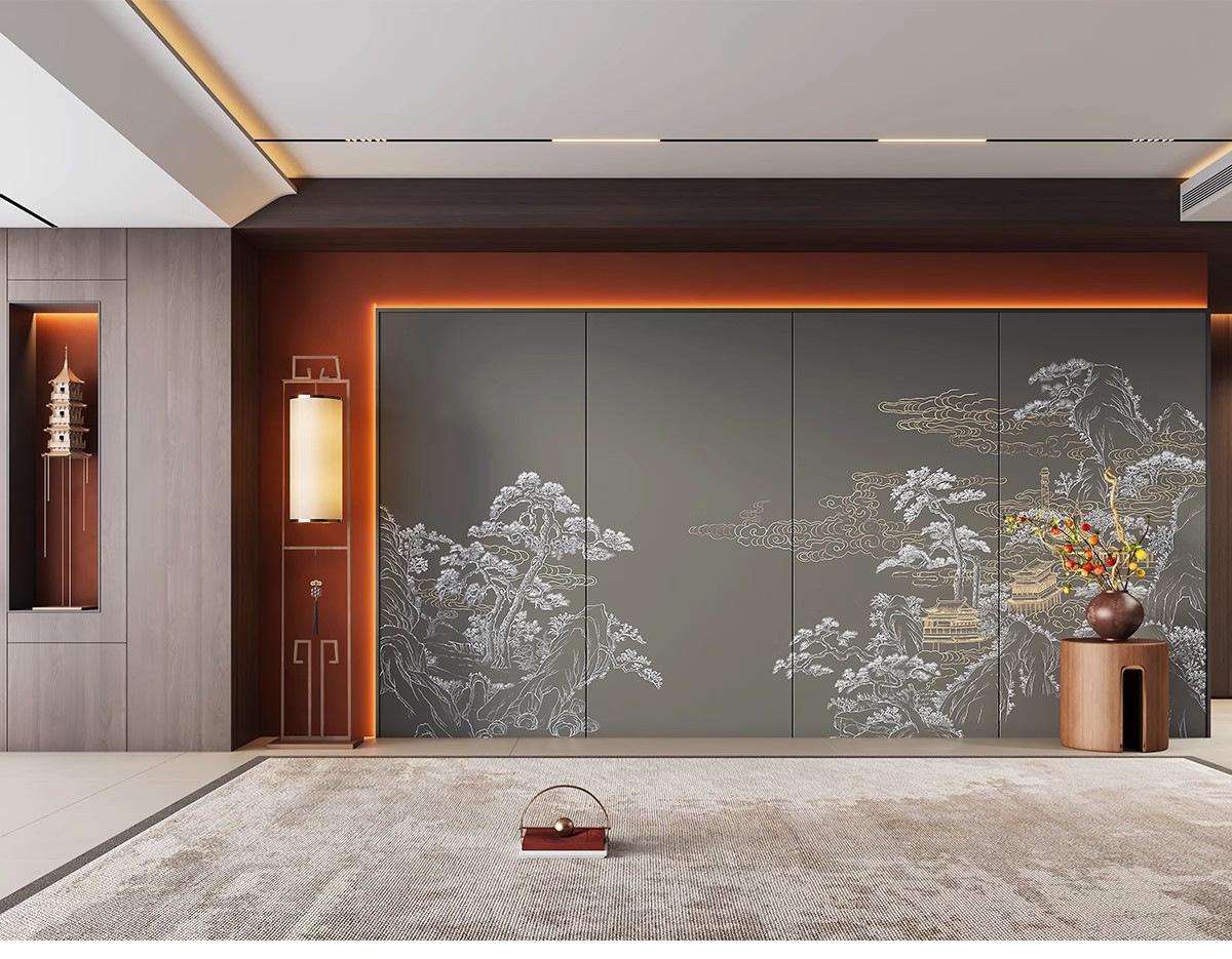 图片[41]-沙发背景墙效果图室内家装装修设计现代轻奢中式风格案例照片素材-大怪兽分享