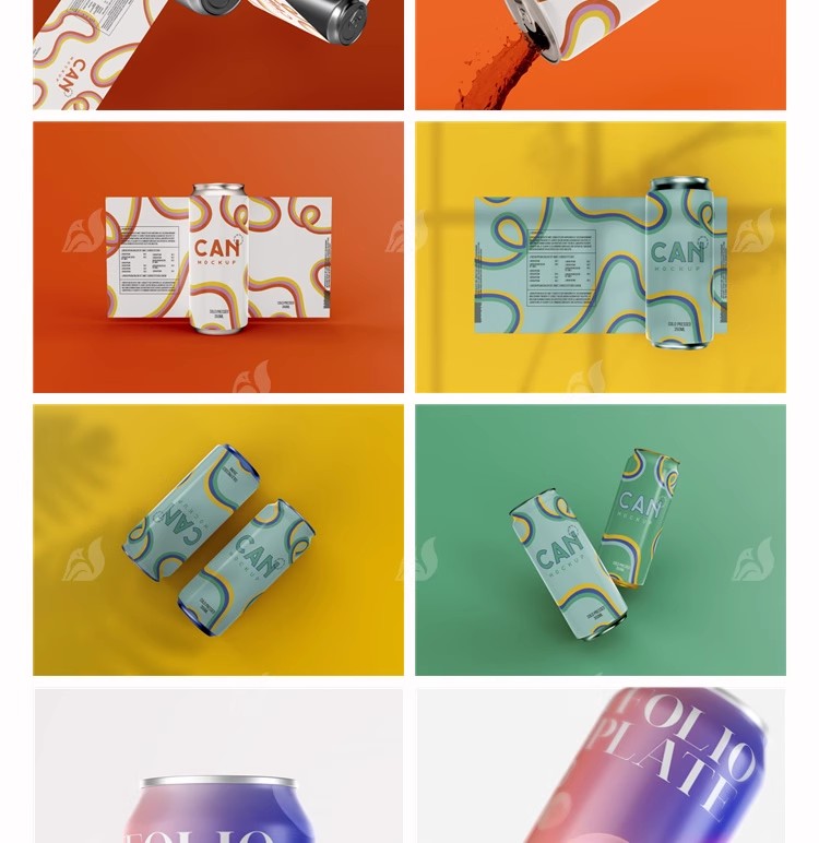 图片[29]-易拉罐饮料饮品可乐啤酒瓶子包装样机VI品牌展示模板PSD设计素材-大怪兽分享