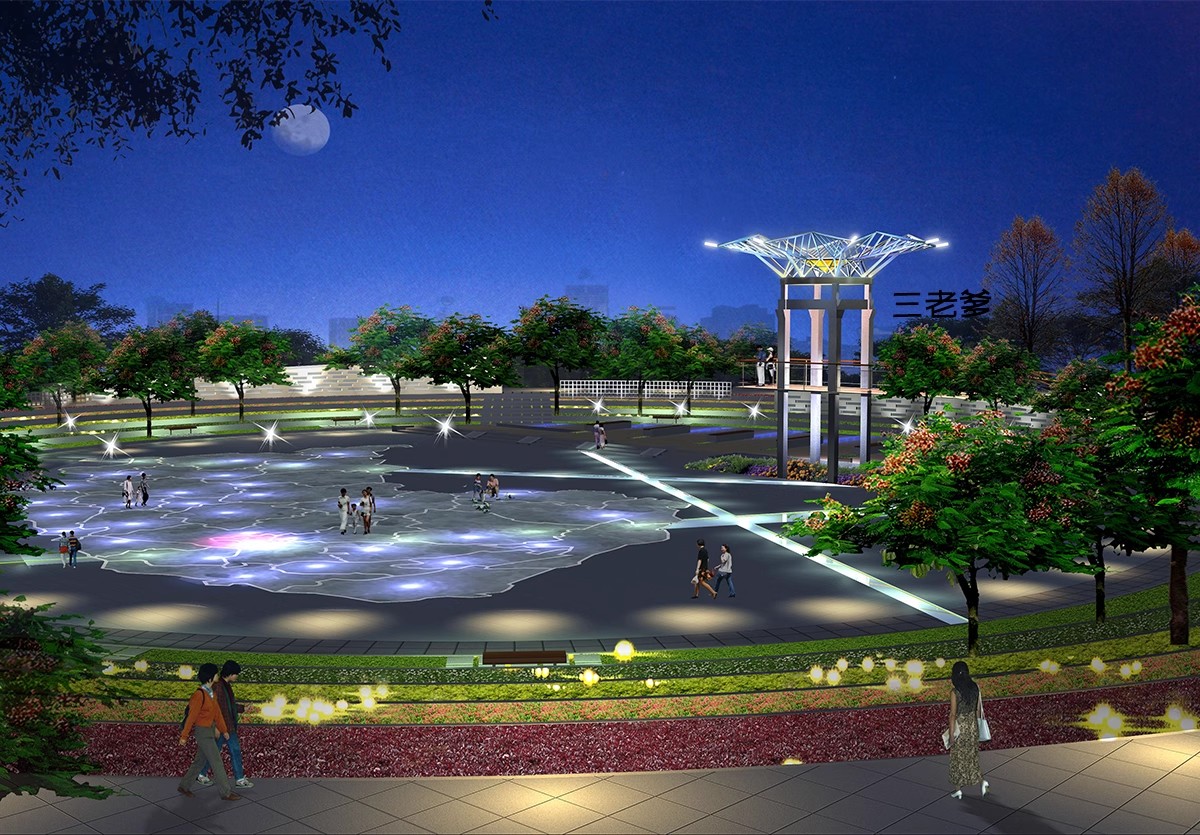 图片[43]-夜景树木植物ps灯光效果图 效果图psd分层公园氛围灯亮化工程素材-大怪兽分享