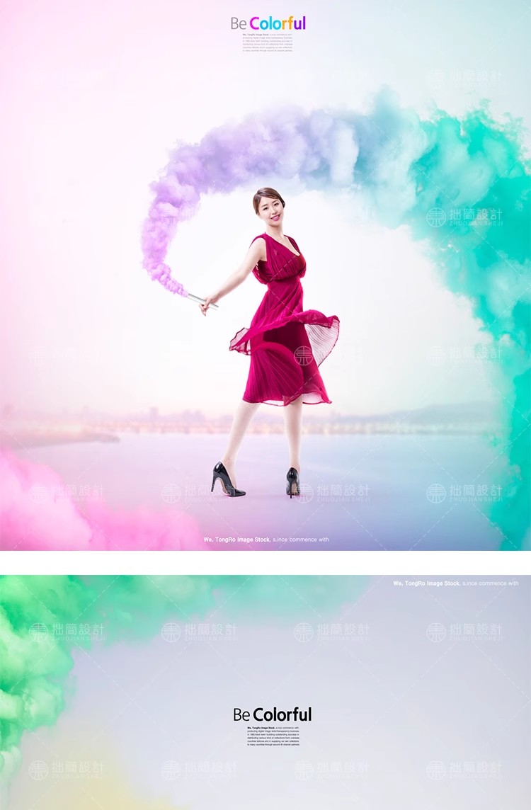 图片[15]-RW-63创意时尚彩色烟雾颜料油漆女性模特人物PSD广告海报设计素材-大怪兽分享