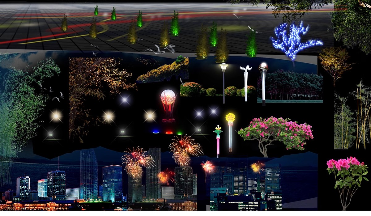 图片[46]-夜景树木植物ps灯光效果图 效果图psd分层公园氛围灯亮化工程素材-大怪兽分享