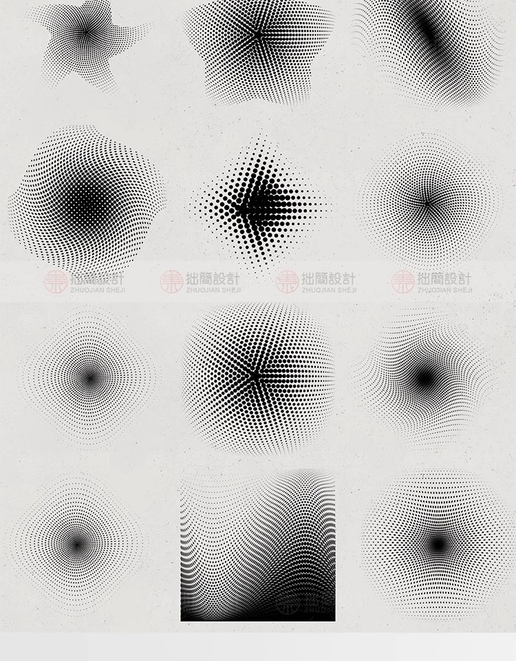 图片[12]-抽象艺术径向半色调圆点波点渐变肌理海报背景底纹AI矢量设计素材-大怪兽分享