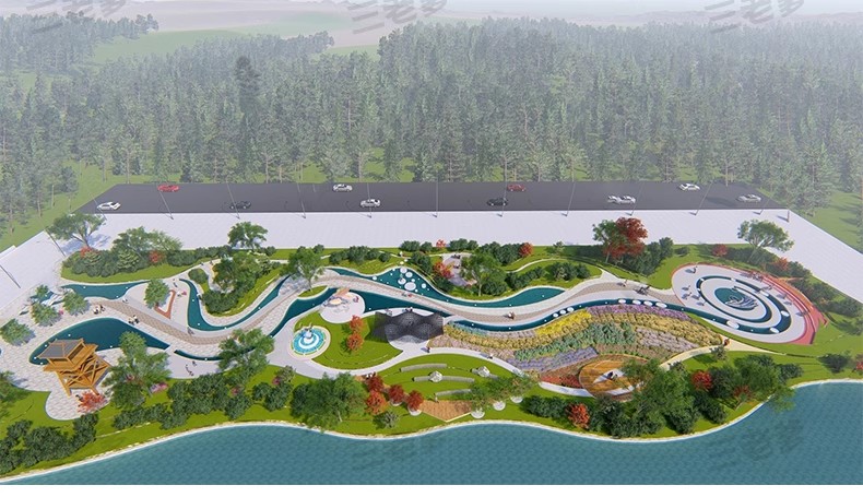 图片[46]-现代线性带状口袋公园街头绿地市政小游园城市休闲广场景观su模型-大怪兽分享