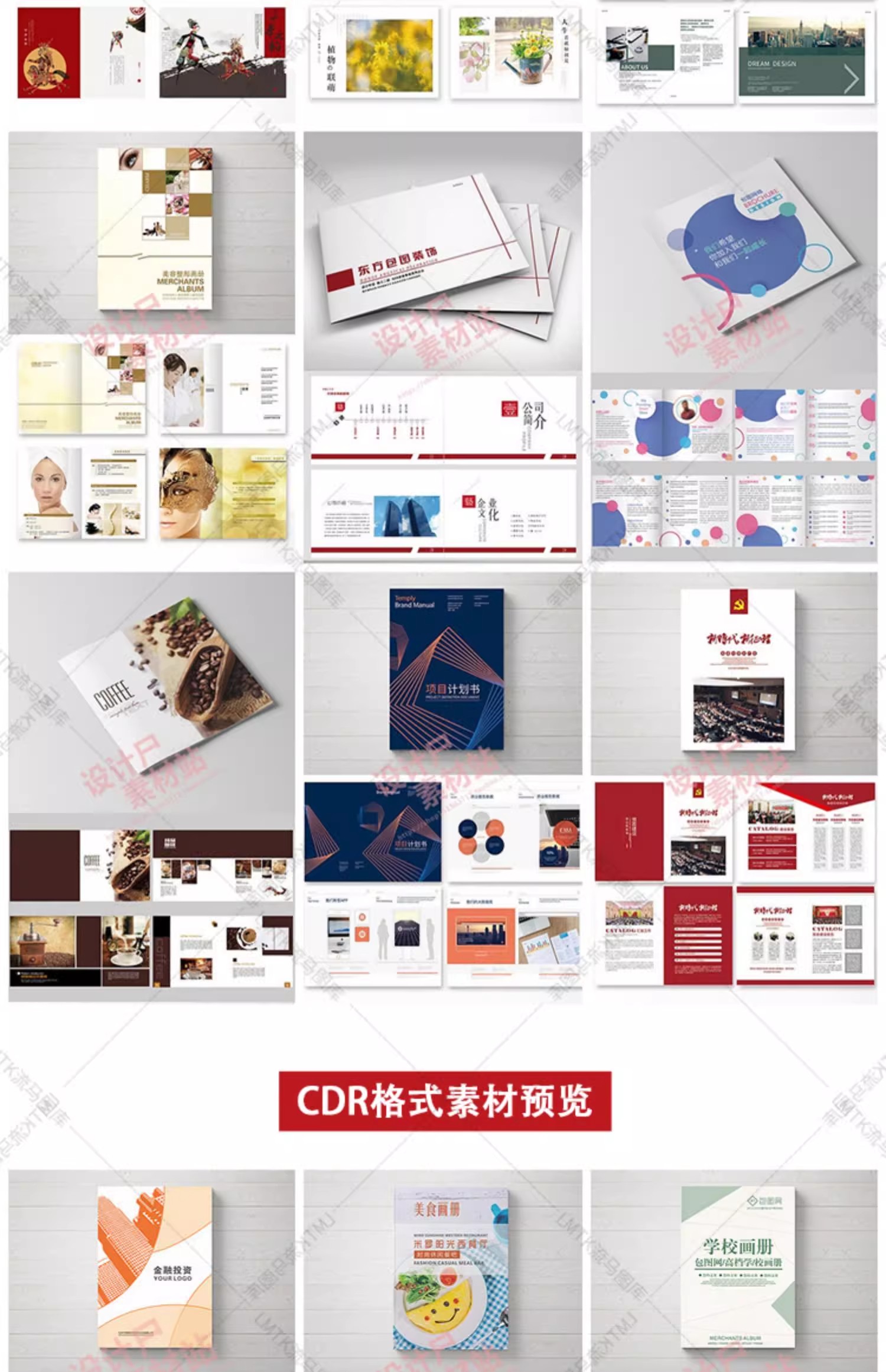 创意简约企业宣传画册毕业设计个人作品集AI矢量 CDR PSD素材模板-大怪兽分享