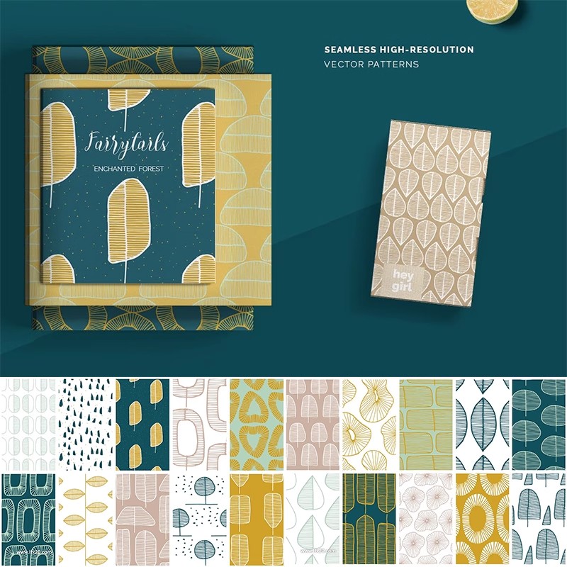 SL-31时尚优雅春季森林包装无缝底纹背景纹理图案Ai矢量设计素材-大怪兽分享