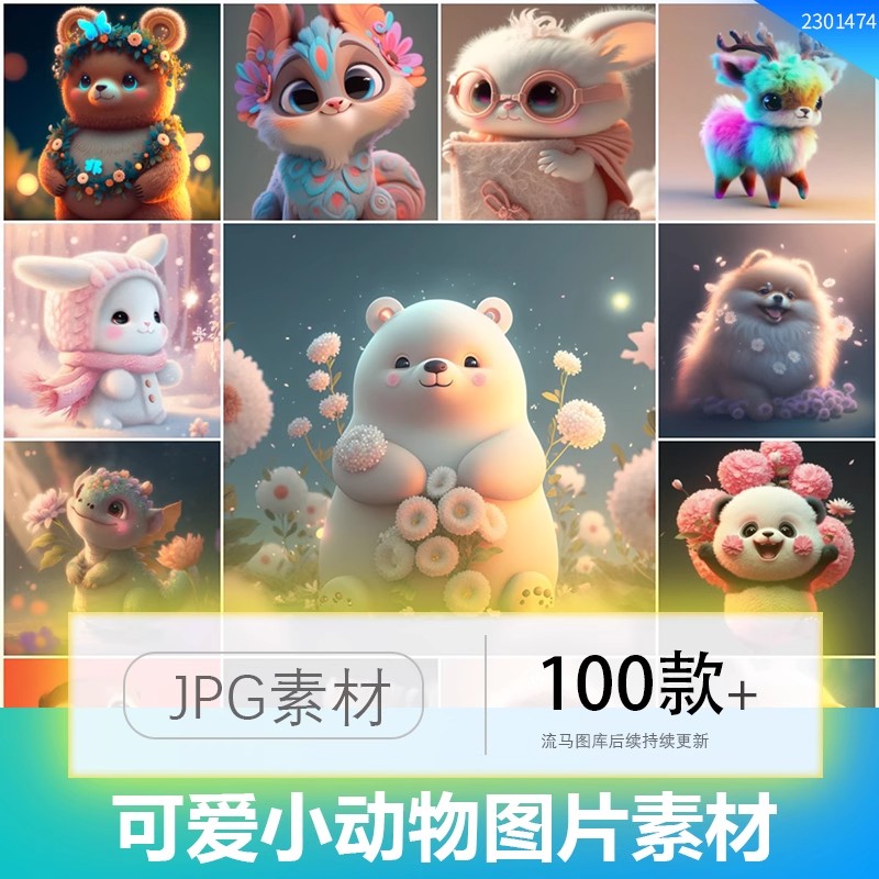 创意可爱小动物真实立体场景小精灵背景桌面头像JPG高清图片素材-大怪兽分享