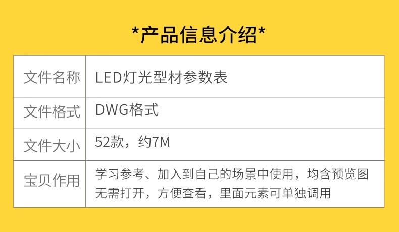 图片[2]-LED灯光型材参数表cad图库施工图设计节点大样深化样式剖面图参考-大怪兽分享