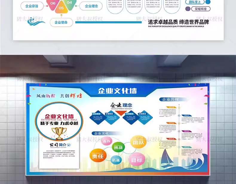 图片[4]-公司企业文化形象墙宣传栏PS海报PSD模板CDR文化展板AI设计素材-大怪兽分享