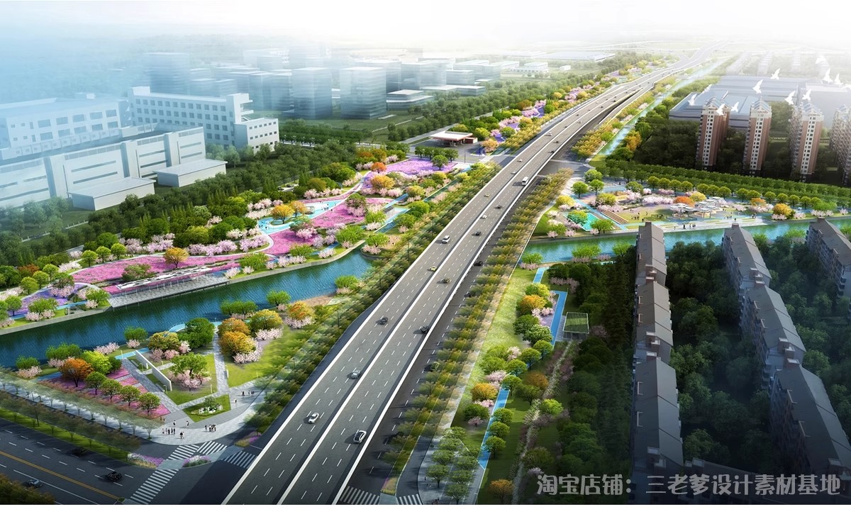 图片[4]-道路景观绿化带SU模型园林街道改造提升城市公路步道绿道草图大师-大怪兽分享
