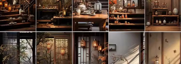 图片[5]-中式古风农村室内场景年代感茶室高清绿幕直播间虚化背景图片素材-大怪兽分享