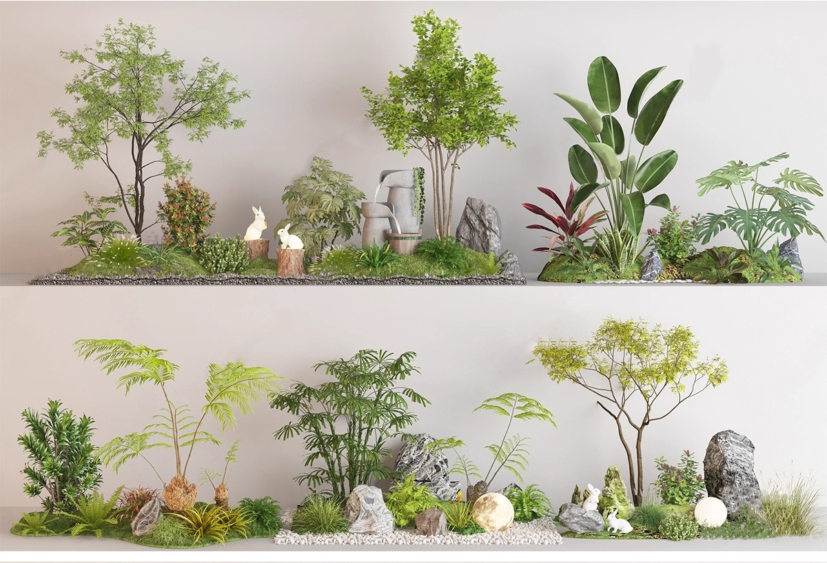图片[5]-SU新中式禅意日式园艺小品庭院园林植物景观草图大师景观小品模型-大怪兽分享