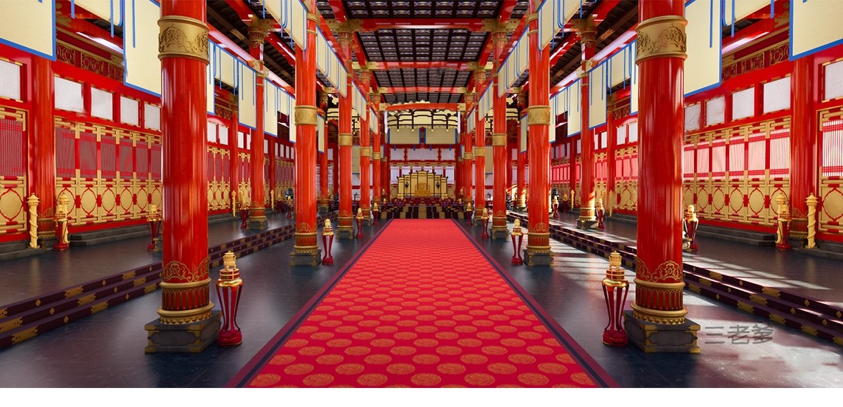 图片[5]-宫殿大殿王府SU模型库中式古建筑古代会客厅卧房影视布景草图大师-大怪兽分享