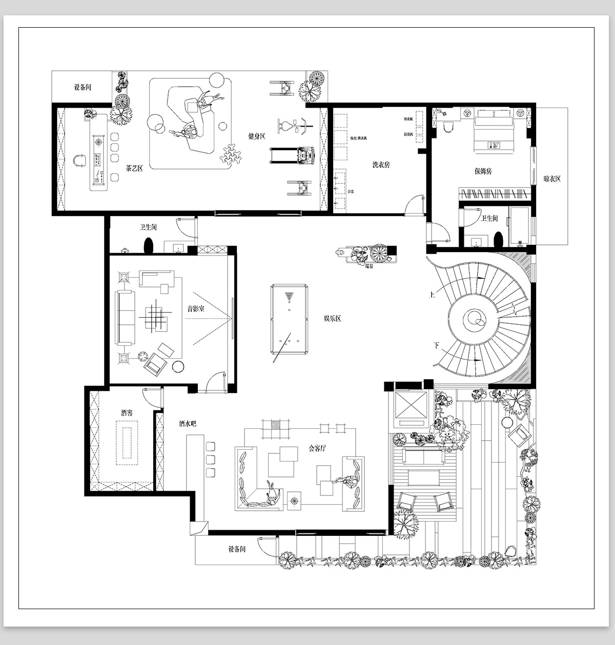 图片[5]-别墅自建房室内设计CAD平面布置图方案布局优化建筑农村施工图纸-大怪兽分享