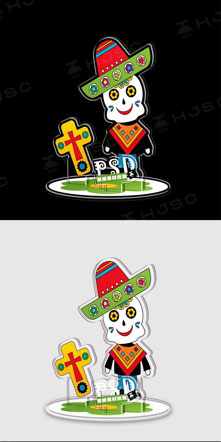 图片[5]-异形透明亚克力立牌ip形象文创饭圈周边双插三插摆件样机素材PSD-大怪兽分享