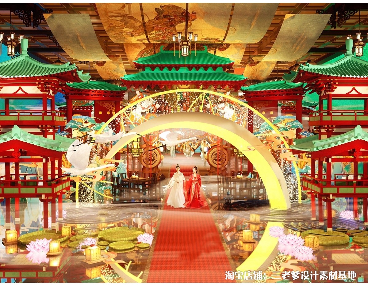 图片[6]-中式古风敦煌大唐文化壁画艺术元素SU模型集市美陈长廊展厅博物馆-大怪兽分享