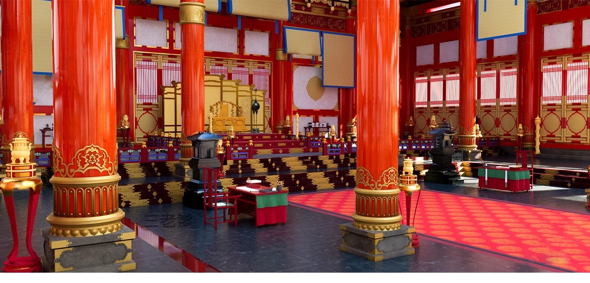 图片[6]-宫殿大殿王府SU模型库中式古建筑古代会客厅卧房影视布景草图大师-大怪兽分享