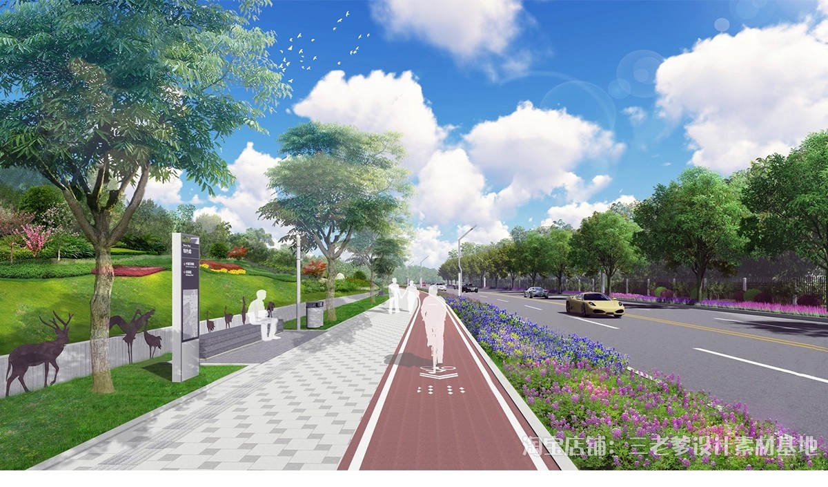 图片[6]-道路景观绿化带SU模型园林街道改造提升城市公路步道绿道草图大师-大怪兽分享