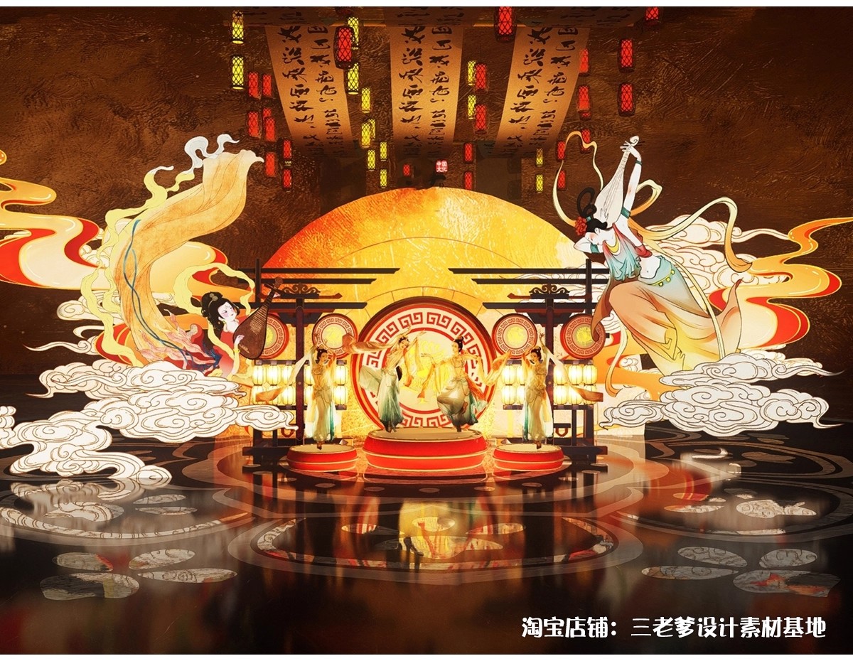 图片[8]-中式古风敦煌大唐文化壁画艺术元素SU模型集市美陈长廊展厅博物馆-大怪兽分享