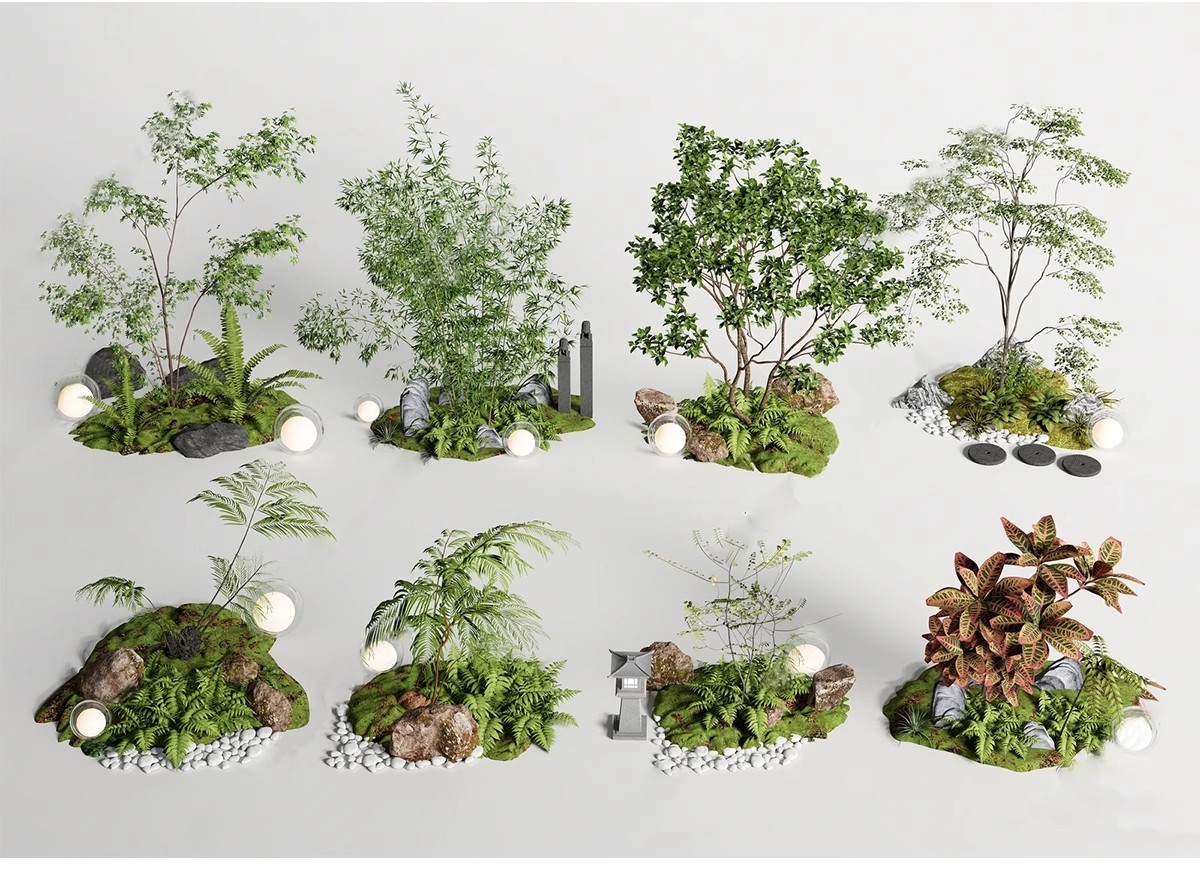 图片[8]-SU新中式禅意日式园艺小品庭院园林植物景观草图大师景观小品模型-大怪兽分享