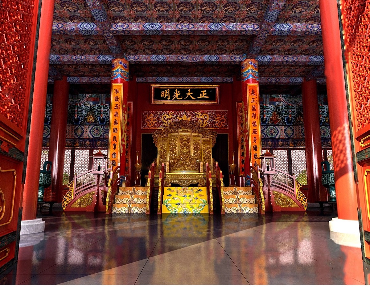 图片[8]-宫殿大殿王府SU模型库中式古建筑古代会客厅卧房影视布景草图大师-大怪兽分享