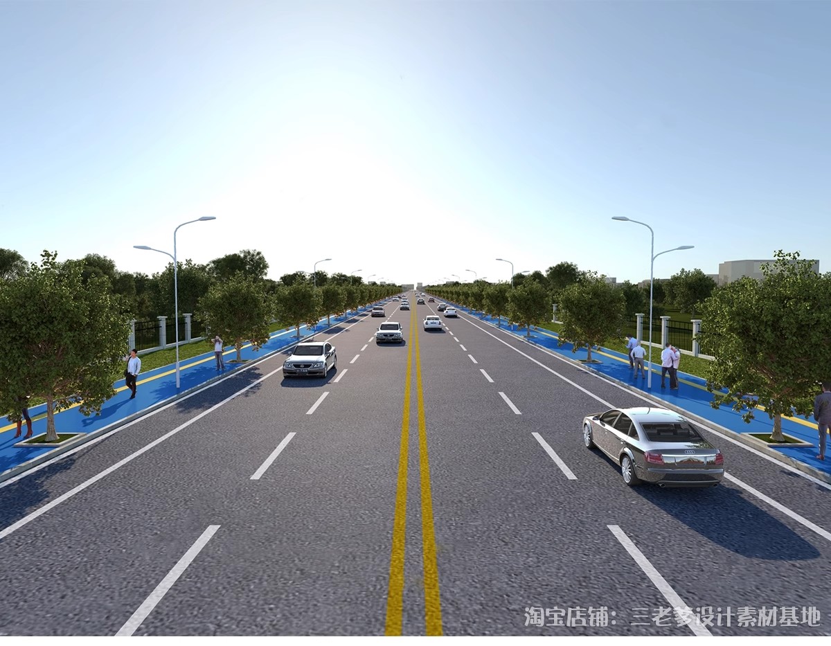 图片[8]-道路景观绿化带SU模型园林街道改造提升城市公路步道绿道草图大师-大怪兽分享