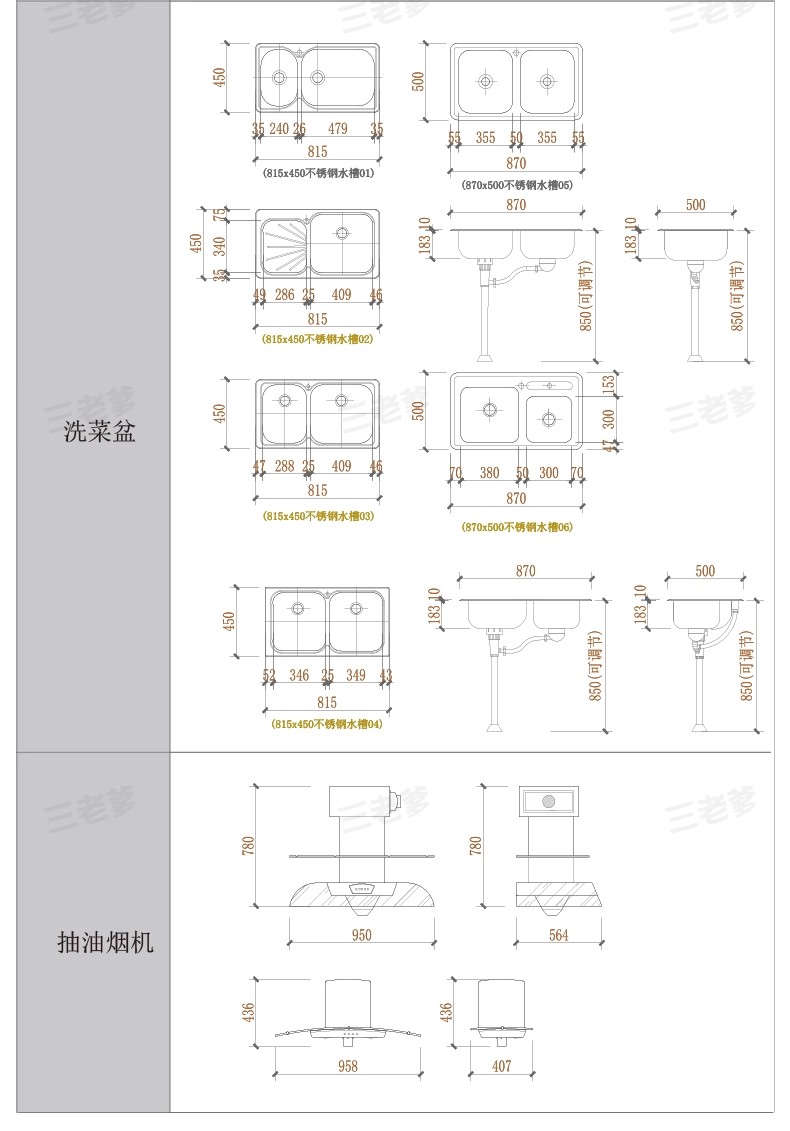 图片[9]-家具家装厨房厨具洗菜盆灶台平面立面CAD动态图库图块素材模块-大怪兽分享