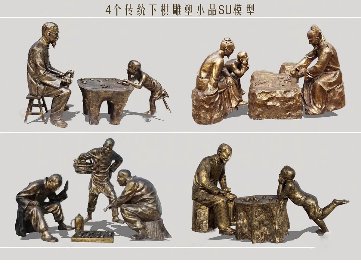 图片[9]-古代人物铸铜铜人雕塑新中式民俗商业街步行街广场草图大师SU模型-大怪兽分享