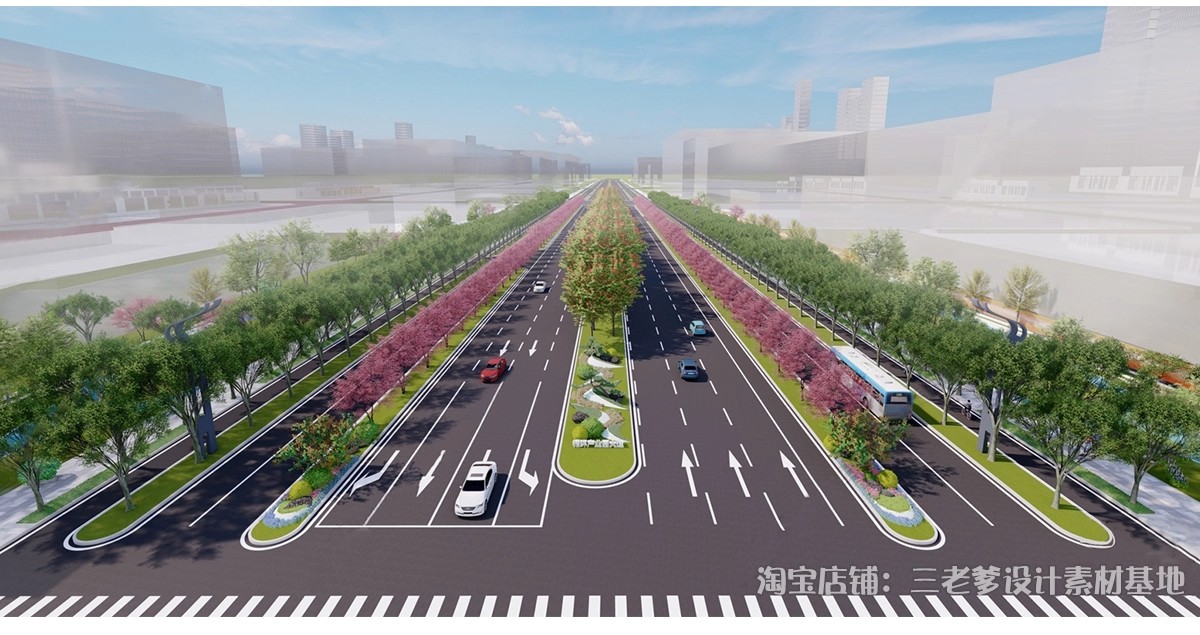 图片[9]-道路景观绿化带SU模型园林街道改造提升城市公路步道绿道草图大师-大怪兽分享