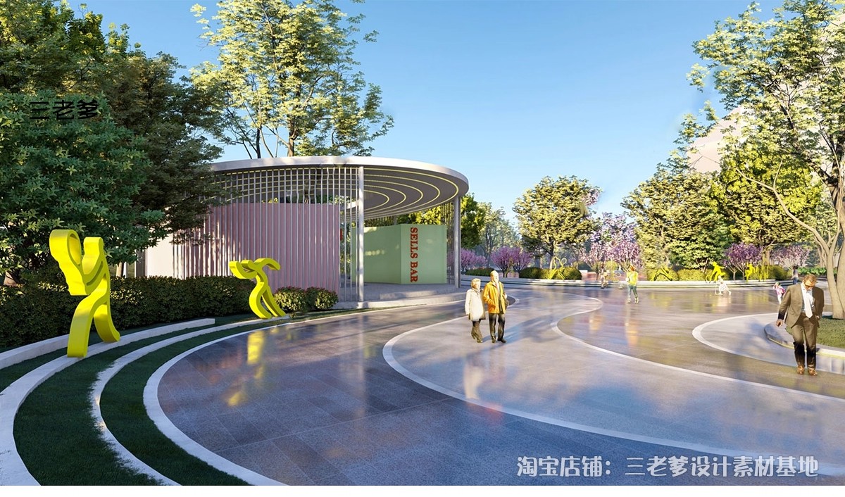 图片[9]-体育公园广场雕塑SU模型 入口小品景观运动创意市民健身活动场地-大怪兽分享