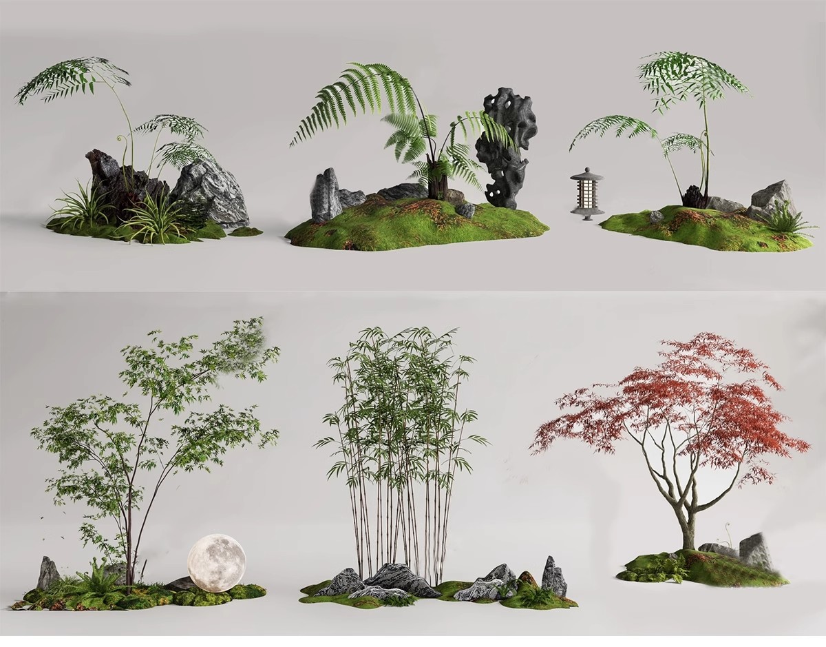 图片[10]-SU新中式禅意日式园艺小品庭院园林植物景观草图大师景观小品模型-大怪兽分享