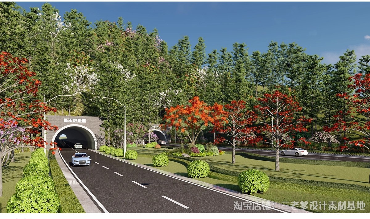 图片[10]-道路景观绿化带SU模型园林街道改造提升城市公路步道绿道草图大师-大怪兽分享