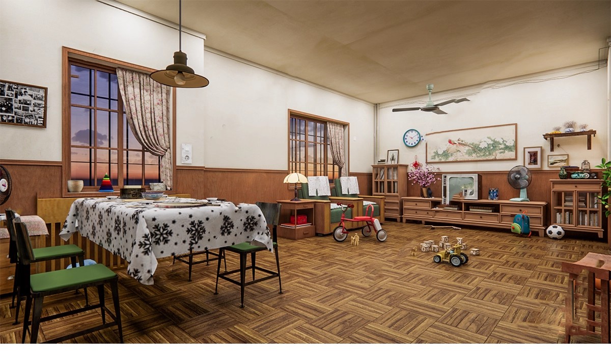 图片[10]-家装民国港式复古怀旧SU模型80年代90客餐厅家居设计草图大师素材-大怪兽分享
