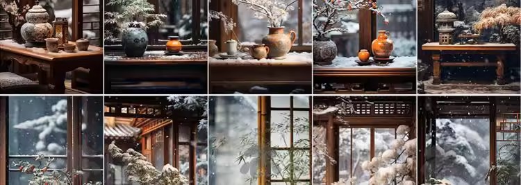 图片[12]-中式古风农村室内场景年代感茶室高清绿幕直播间虚化背景图片素材-大怪兽分享
