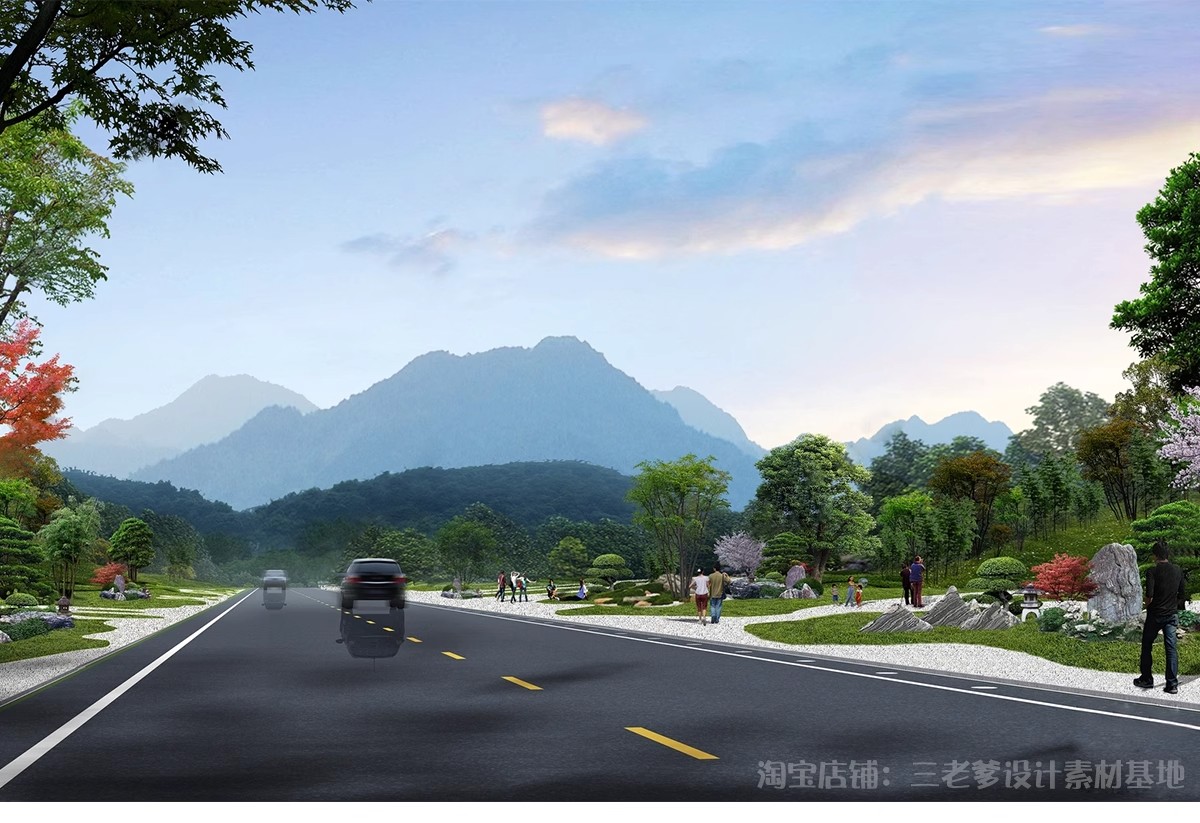 图片[12]-道路景观绿化带SU模型园林街道改造提升城市公路步道绿道草图大师-大怪兽分享