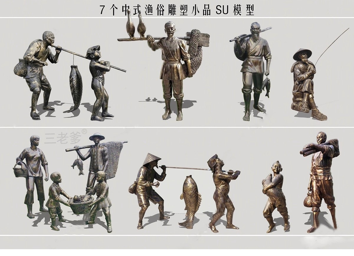 图片[13]-古代人物铸铜铜人雕塑新中式民俗商业街步行街广场草图大师SU模型-大怪兽分享