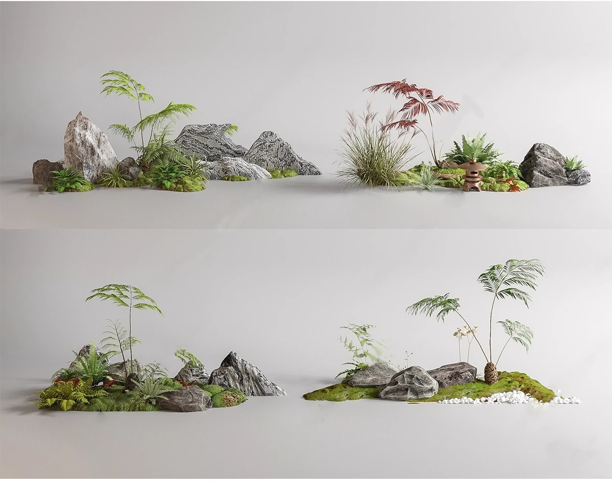 图片[13]-SU新中式禅意日式园艺小品庭院园林植物景观草图大师景观小品模型-大怪兽分享