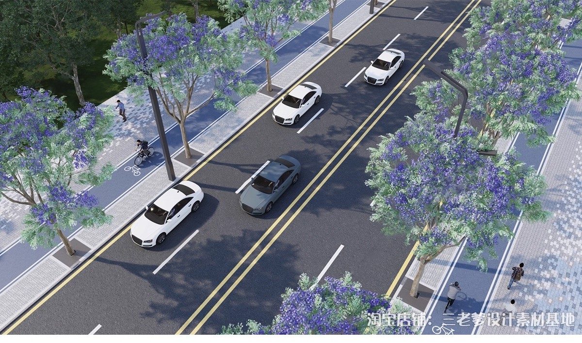 图片[13]-道路景观绿化带SU模型园林街道改造提升城市公路步道绿道草图大师-大怪兽分享