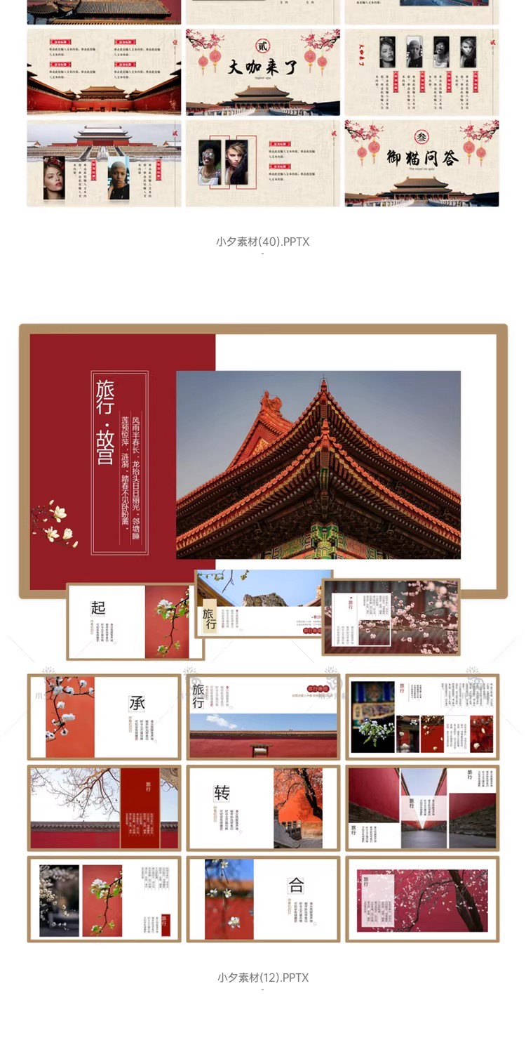 图片[14]-中国风宫廷建筑古风古典文化故宫中式庭院景观画册PPT课件素材-大怪兽分享