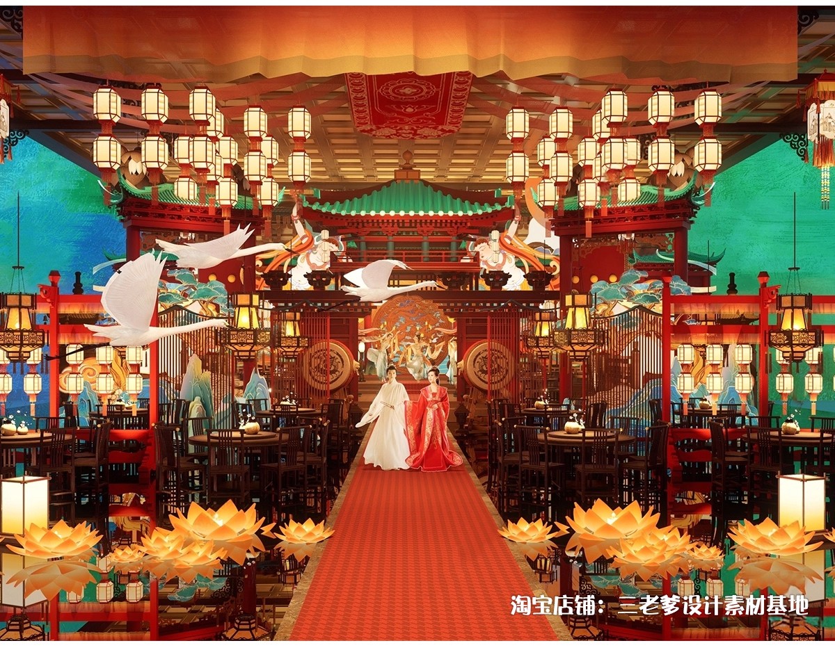 图片[14]-中式古风敦煌大唐文化壁画艺术元素SU模型集市美陈长廊展厅博物馆-大怪兽分享