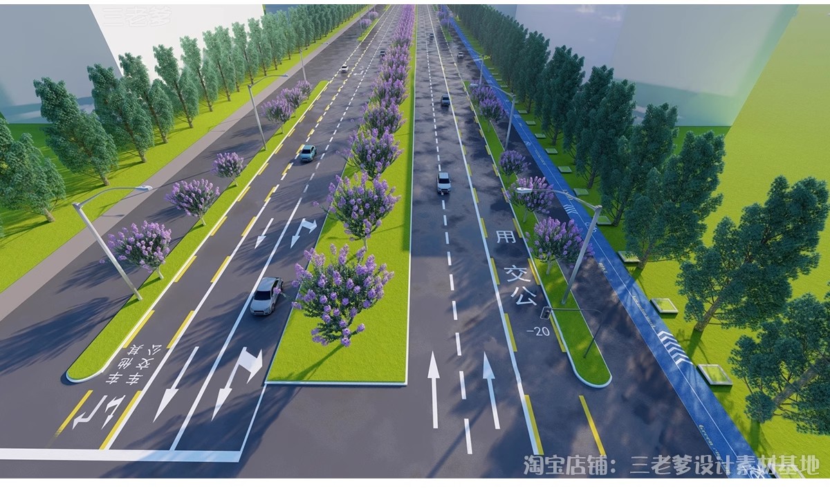 图片[15]-道路景观绿化带SU模型园林街道改造提升城市公路步道绿道草图大师-大怪兽分享