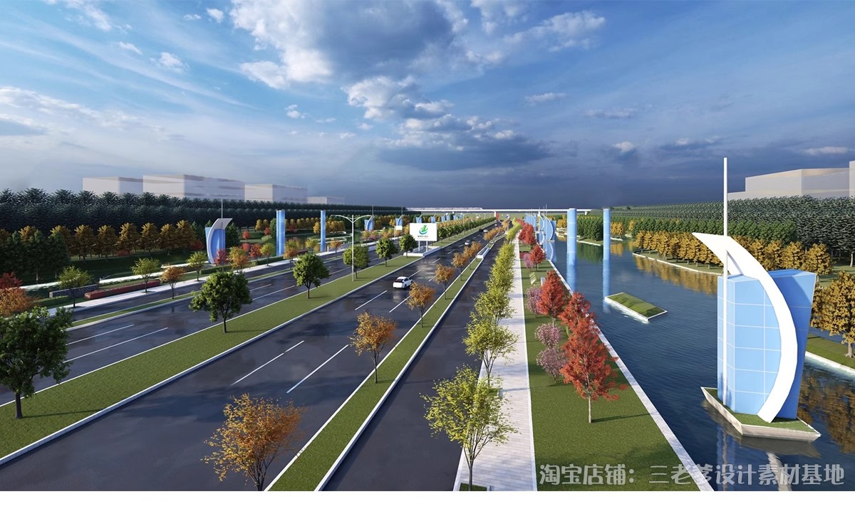 图片[16]-道路景观绿化带SU模型园林街道改造提升城市公路步道绿道草图大师-大怪兽分享