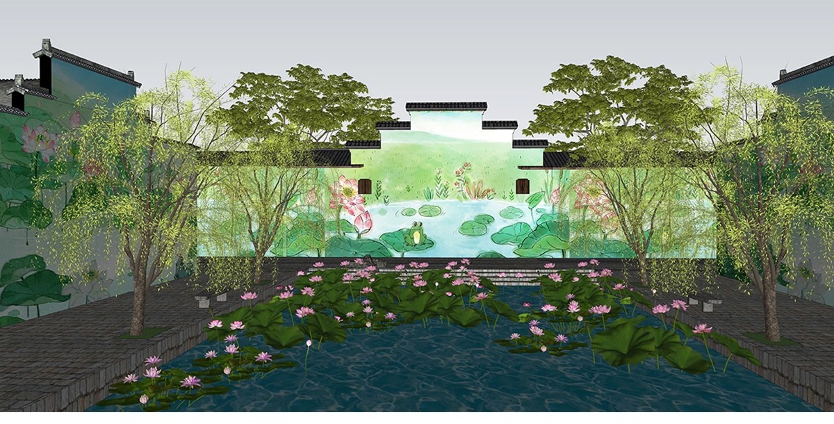 图片[17]-乡村振兴新农村墙绘三角农耕文化山水风景墙画壁画su模型草图大师-大怪兽分享
