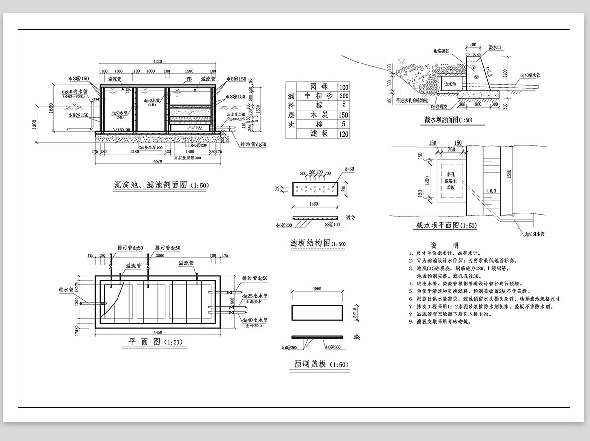 图片[18]-锦鲤鱼池过滤池净化系统排管设计图su模型水池净化仓cad施工图纸-大怪兽分享