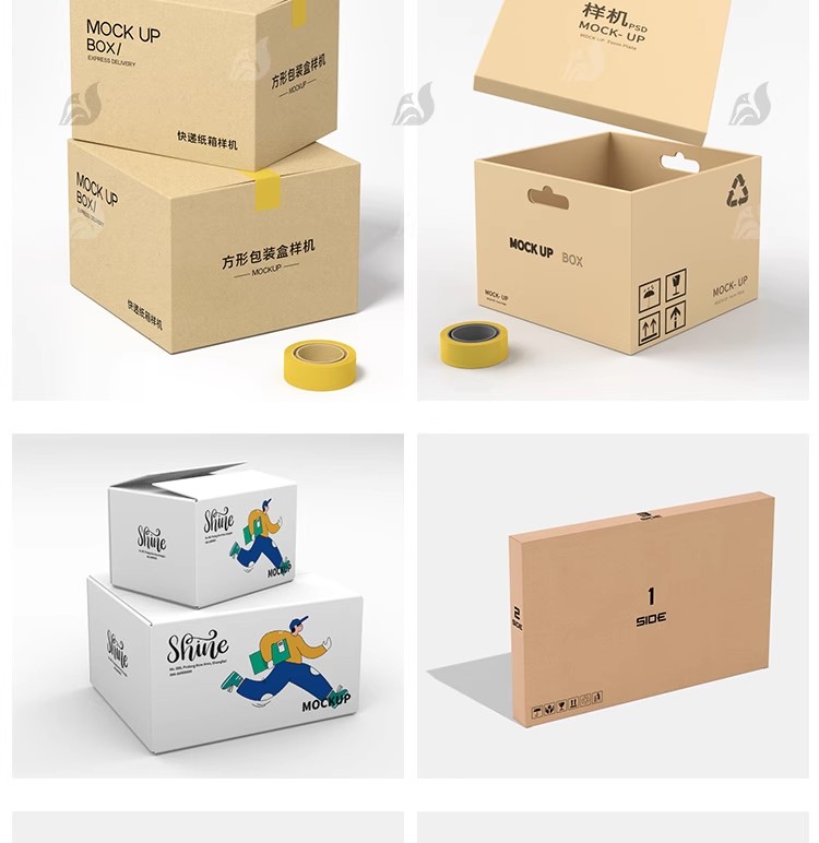 图片[5]-包裹瓦楞牛皮纸箱快递MOCKUP包装盒LOGO智能贴图样机展示PSD素材-大怪兽分享