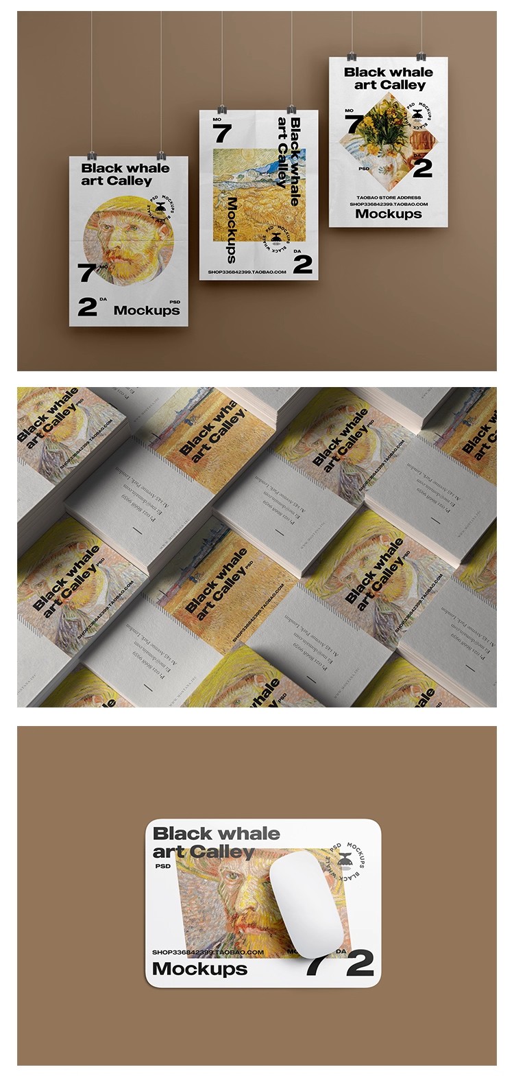 图片[18]-美术艺术展览馆博物馆品牌VI文创周边设计贴图样机效果图素材PSD-大怪兽分享