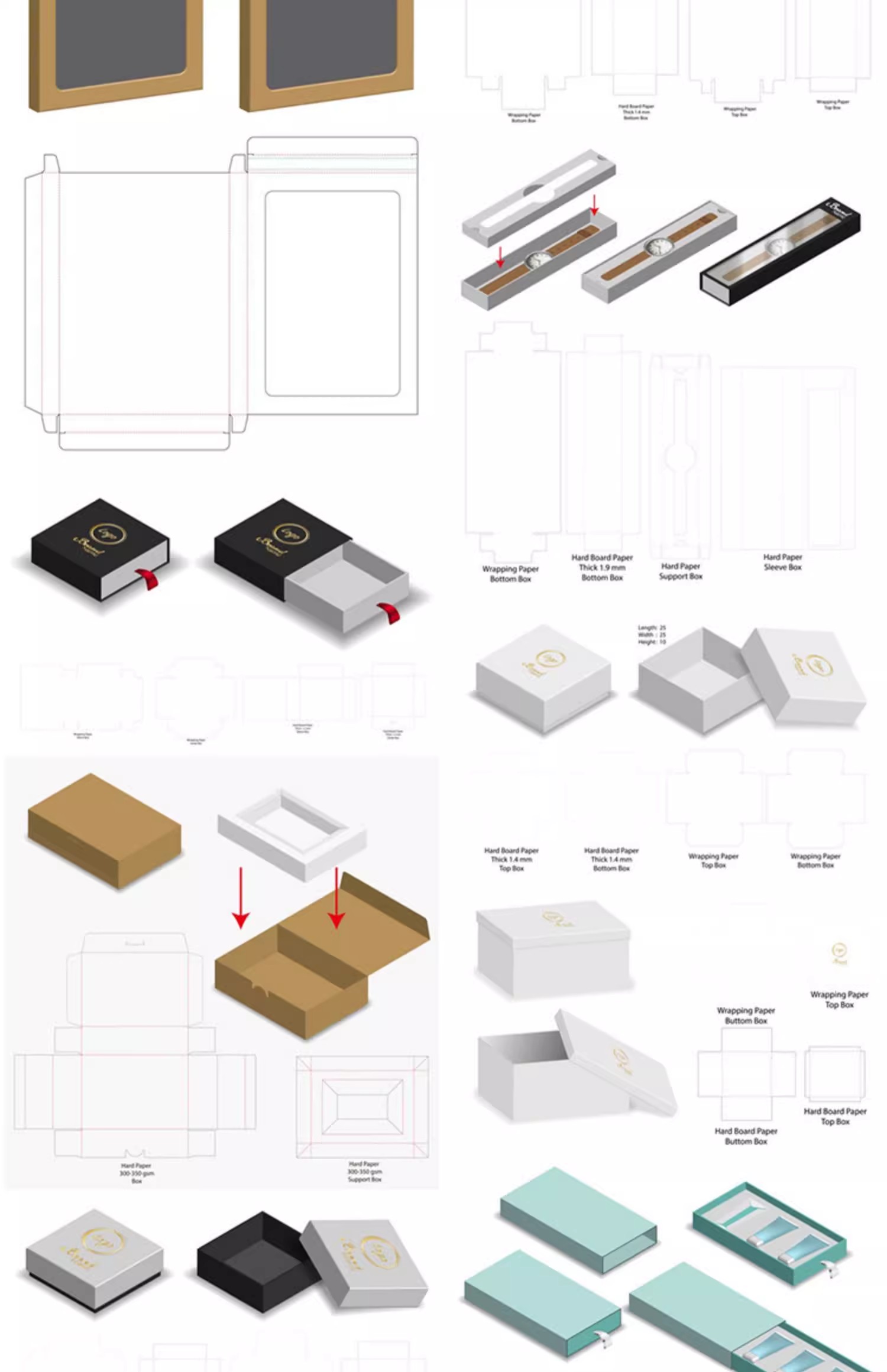 图片[19]-产品包装盒礼品盒天地盖抽屉式礼盒纸箱展开图刀模AI矢量设计素材-大怪兽分享